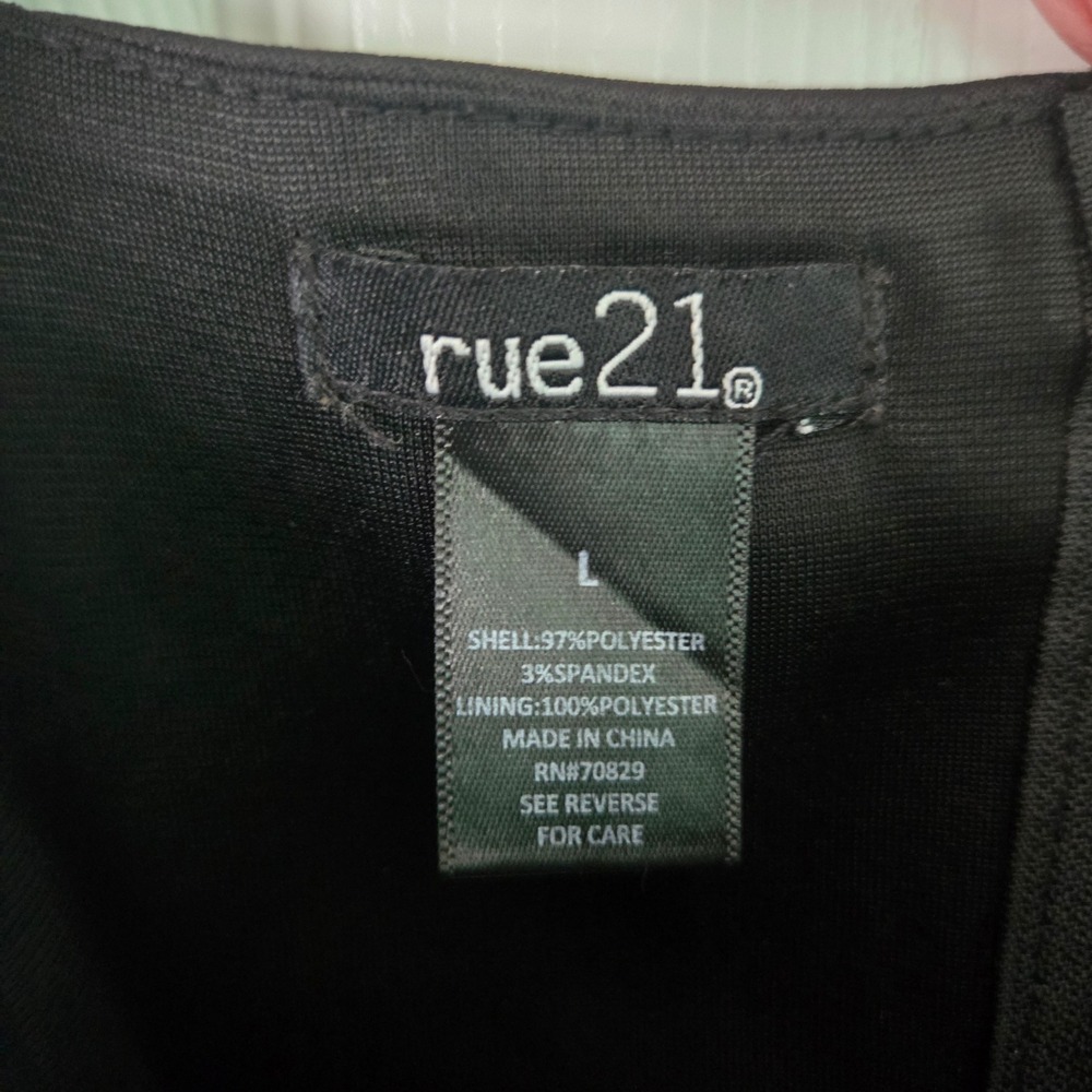 Rue21 Black Corset Crop Top Womens Large Square Neck Boned Zipper Back - Picture 3 of 9